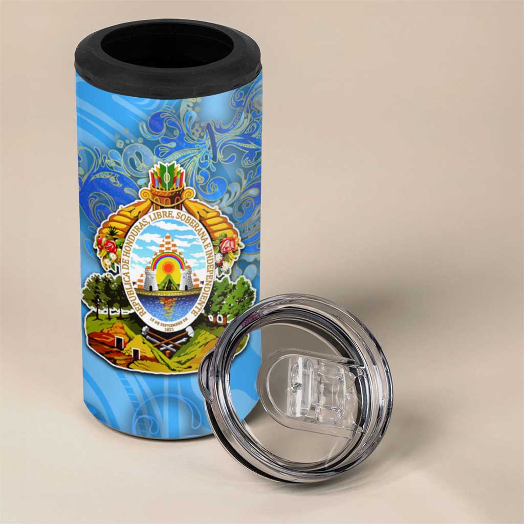Ocean Spirit of Honduras 4 in 1 Can Cooler Tumbler Anchored in Honduran Pride - Aussie Hoodie