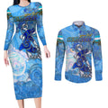 Ocean Spirit of Honduras Couples Matching Long Sleeve Bodycon Dress and Long Sleeve Button Shirt Anchored in Honduran Pride - Aussie Hoodie