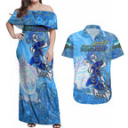 Ocean Spirit of Honduras Couples Matching Off Shoulder Maxi Dress and Hawaiian Shirt Anchored in Honduran Pride - Aussie Hoodie