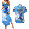 Ocean Spirit of Honduras Couples Matching Summer Maxi Dress and Hawaiian Shirt Anchored in Honduran Pride - Aussie Hoodie