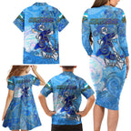Ocean Spirit of Honduras Family Matching Long Sleeve Bodycon Dress and Hawaiian Shirt Anchored in Honduran Pride - Aussie Hoodie