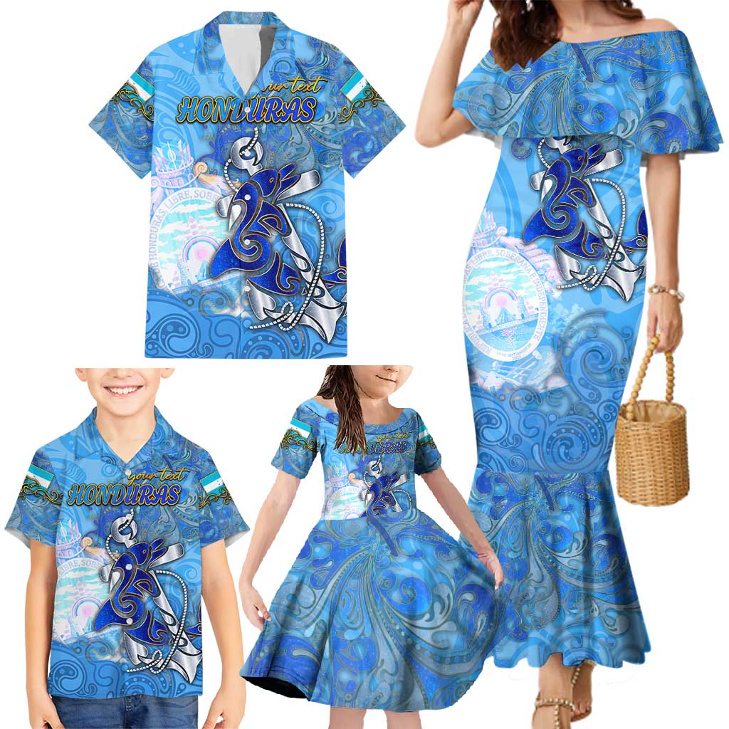 Ocean Spirit of Honduras Family Matching Mermaid Dress and Hawaiian Shirt Anchored in Honduran Pride - Aussie Hoodie