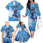 Ocean Spirit of Honduras Family Matching Off The Shoulder Long Sleeve Dress and Hawaiian Shirt Anchored in Honduran Pride - Aussie Hoodie