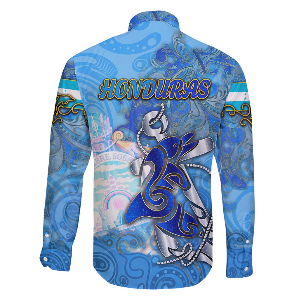 Ocean Spirit of Honduras Family Matching Off Shoulder Maxi Dress and Hawaiian Shirt Anchored in Honduran Pride - Aussie Hoodie