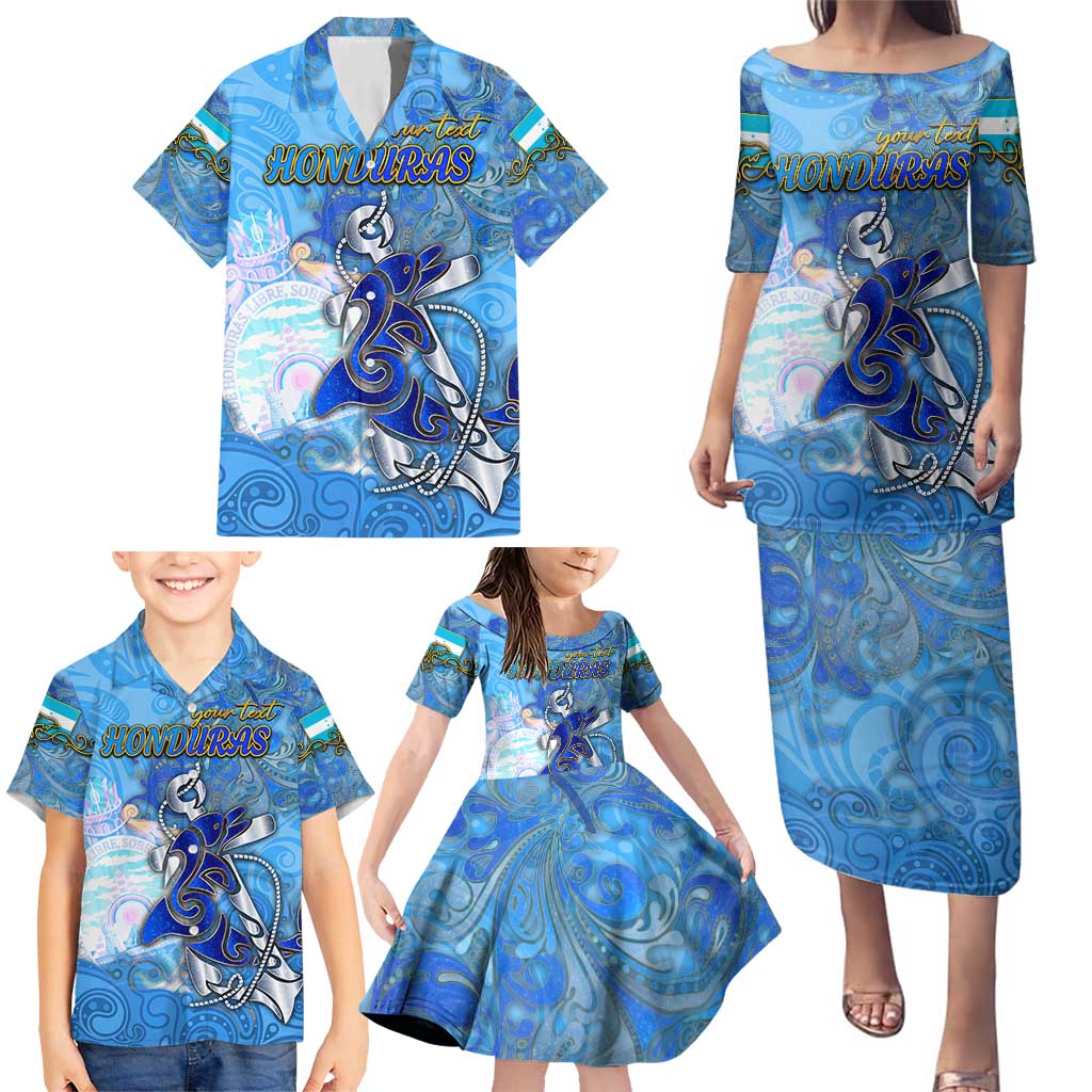 Ocean Spirit of Honduras Family Matching Puletasi and Hawaiian Shirt Anchored in Honduran Pride - Aussie Hoodie