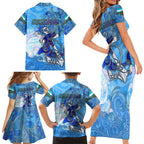 Ocean Spirit of Honduras Family Matching Short Sleeve Bodycon Dress and Hawaiian Shirt Anchored in Honduran Pride - Aussie Hoodie