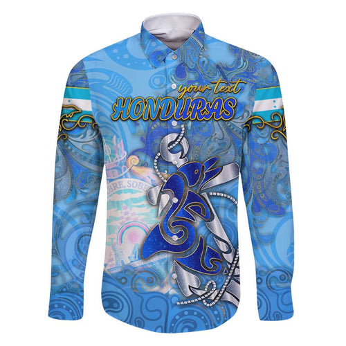 Ocean Spirit of Honduras Family Matching Short Sleeve Bodycon Dress and Hawaiian Shirt Anchored in Honduran Pride - Aussie Hoodie