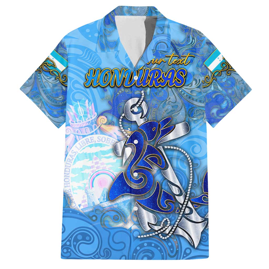 Ocean Spirit of Honduras Family Matching Summer Maxi Dress and Hawaiian Shirt Anchored in Honduran Pride - Aussie Hoodie