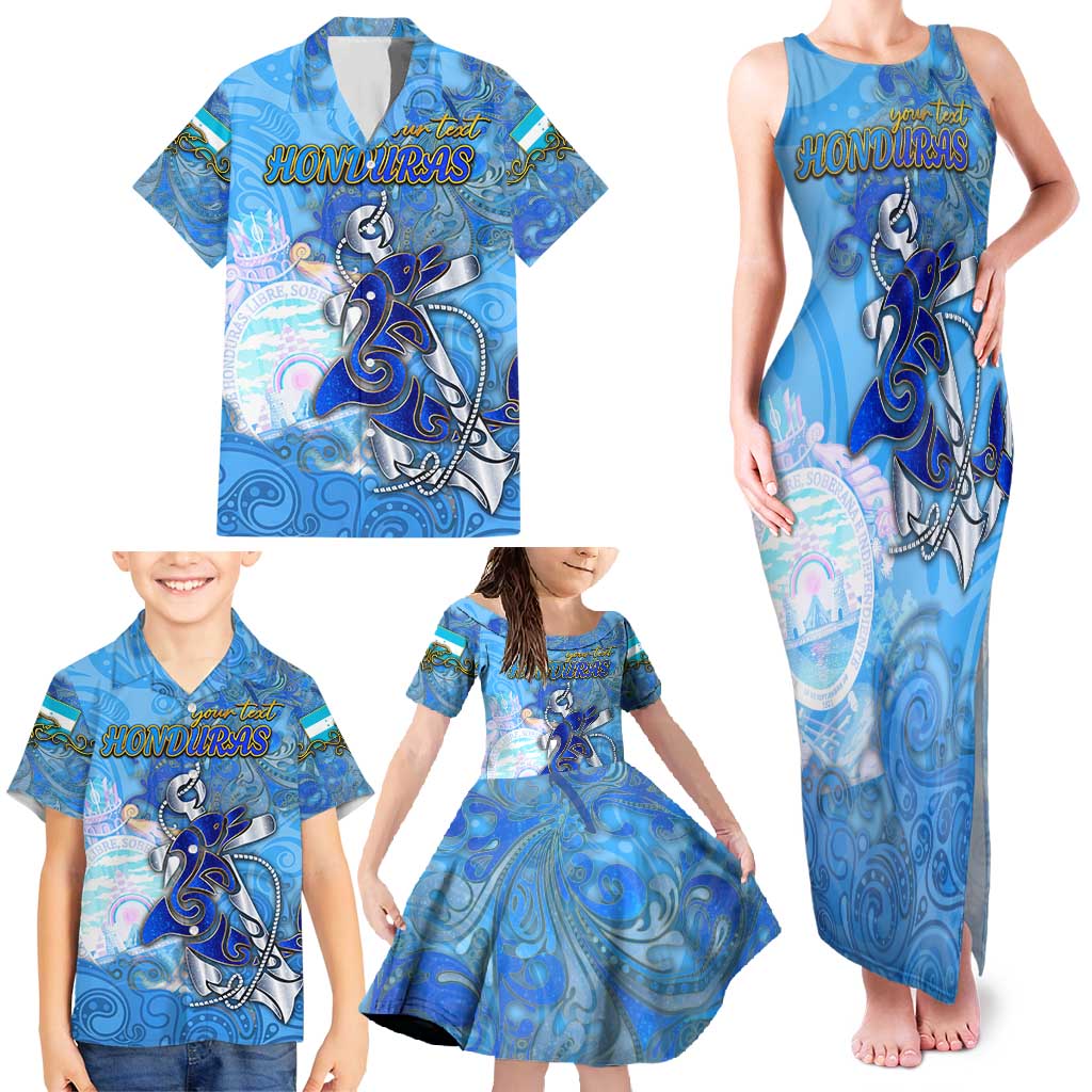 Ocean Spirit of Honduras Family Matching Tank Maxi Dress and Hawaiian Shirt Anchored in Honduran Pride - Aussie Hoodie
