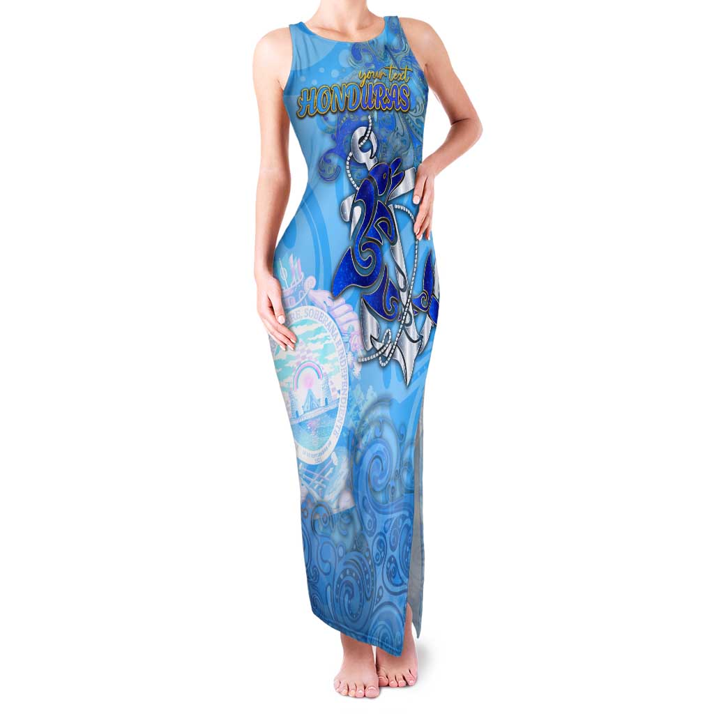 Ocean Spirit of Honduras Family Matching Tank Maxi Dress and Hawaiian Shirt Anchored in Honduran Pride - Aussie Hoodie