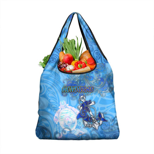 Ocean Spirit of Honduras Grocery Bag Anchored in Honduran Pride - Aussie Hoodie