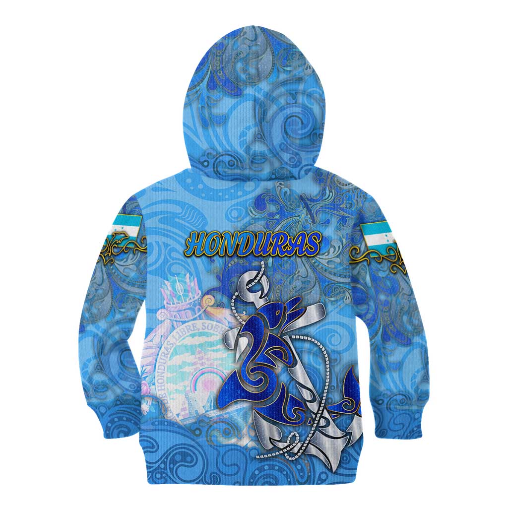 Ocean Spirit of Honduras Kid Hoodie Anchored in Honduran Pride - Aussie Hoodie