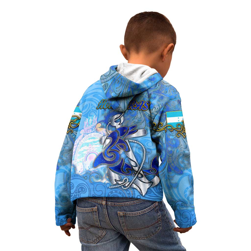 Ocean Spirit of Honduras Kid Hoodie Anchored in Honduran Pride - Aussie Hoodie