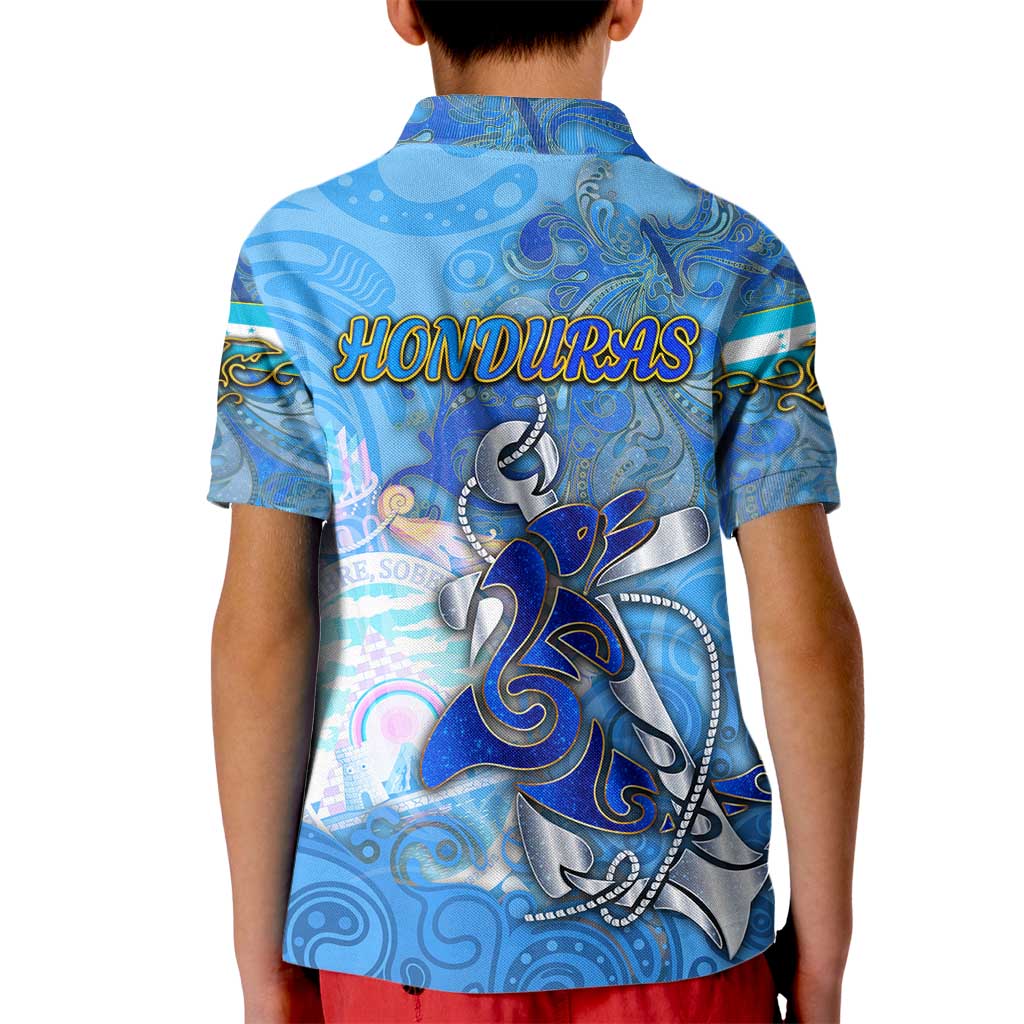 Ocean Spirit of Honduras Kid Polo Shirt Anchored in Honduran Pride - Aussie Hoodie