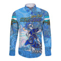 Ocean Spirit of Honduras Long Sleeve Button Shirt Anchored in Honduran Pride - Aussie Hoodie