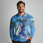 Ocean Spirit of Honduras Long Sleeve Polo Shirt Anchored in Honduran Pride - Aussie Hoodie