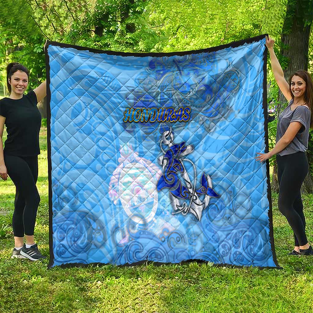 Ocean Spirit of Honduras Quilt Anchored in Honduran Pride - Aussie Hoodie