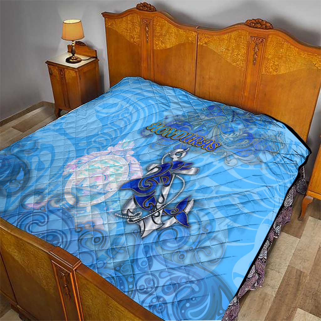 Ocean Spirit of Honduras Quilt Anchored in Honduran Pride - Aussie Hoodie