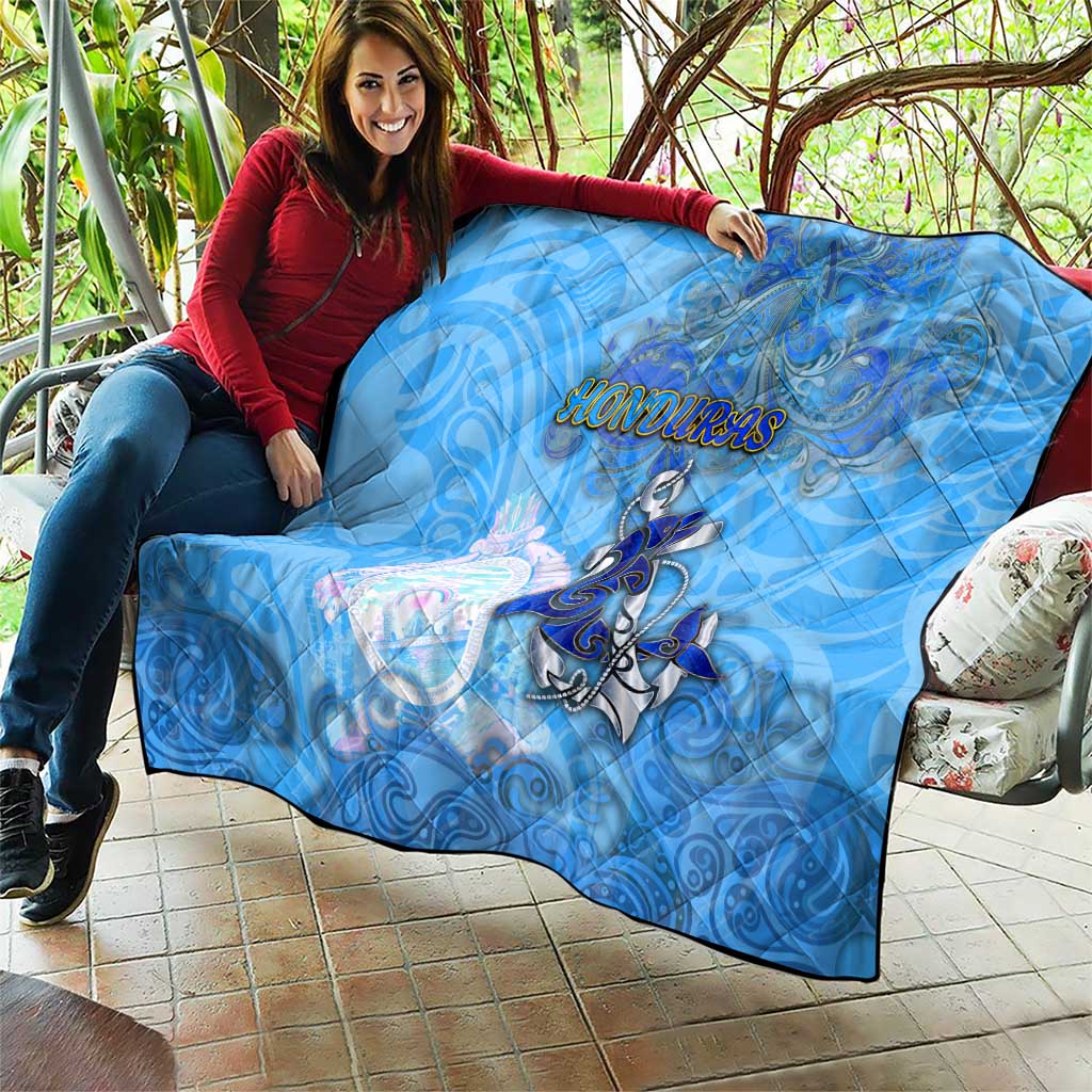 Ocean Spirit of Honduras Quilt Anchored in Honduran Pride - Aussie Hoodie