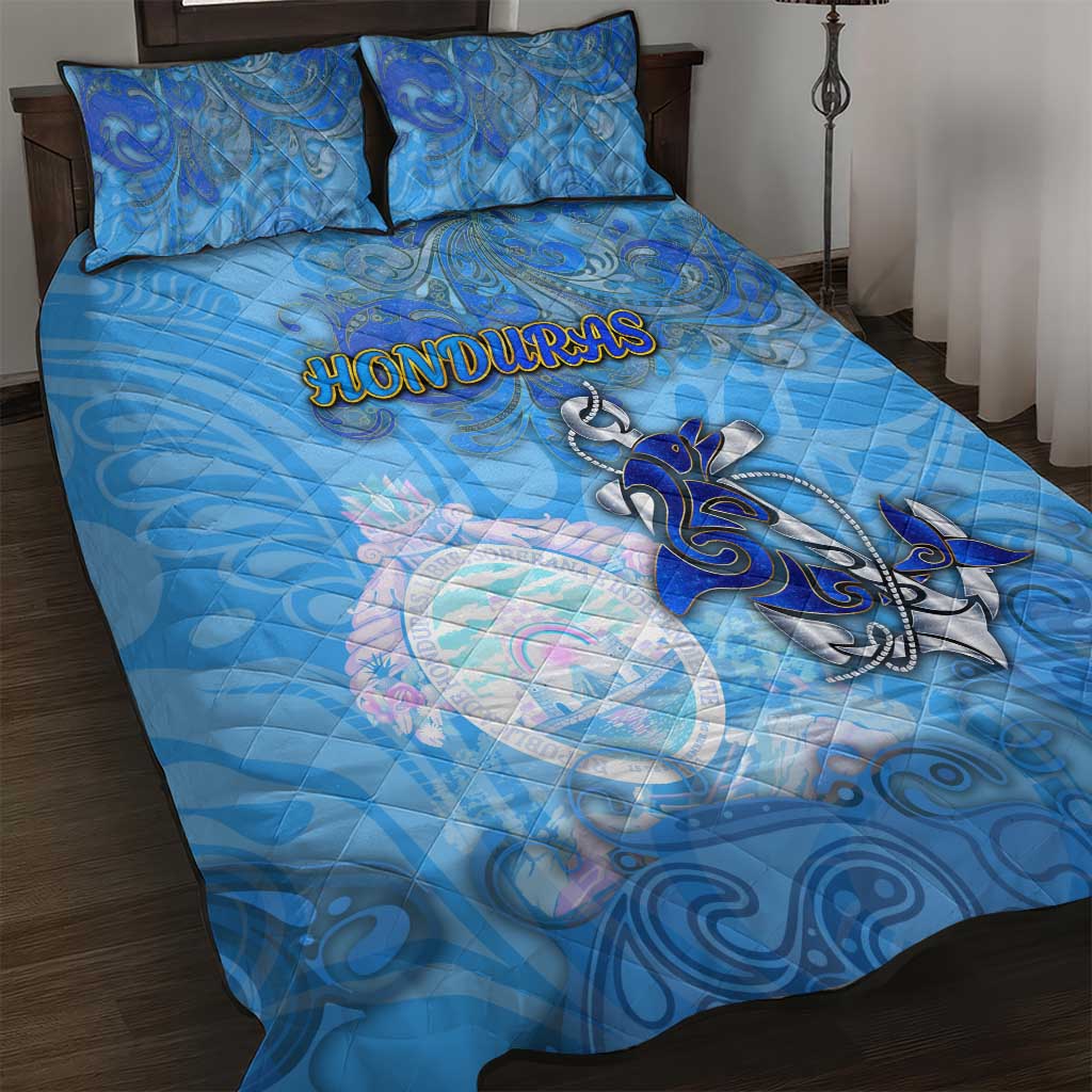 Ocean Spirit of Honduras Quilt Bed Set Anchored in Honduran Pride - Aussie Hoodie