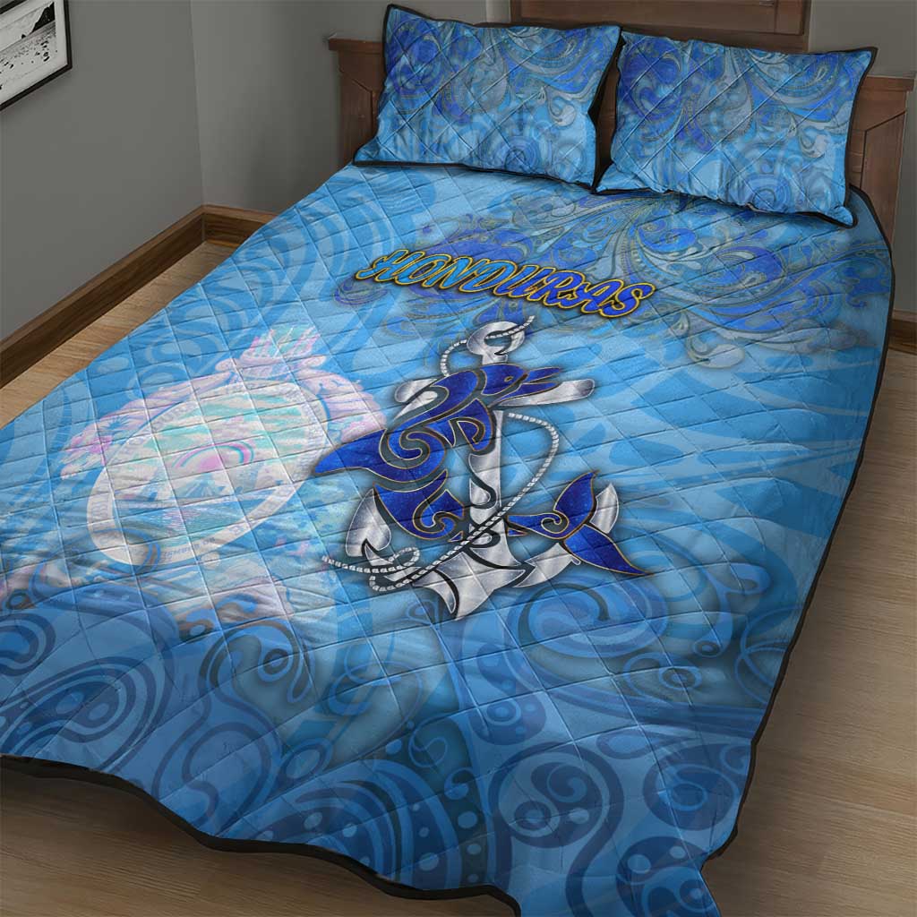 Ocean Spirit of Honduras Quilt Bed Set Anchored in Honduran Pride - Aussie Hoodie