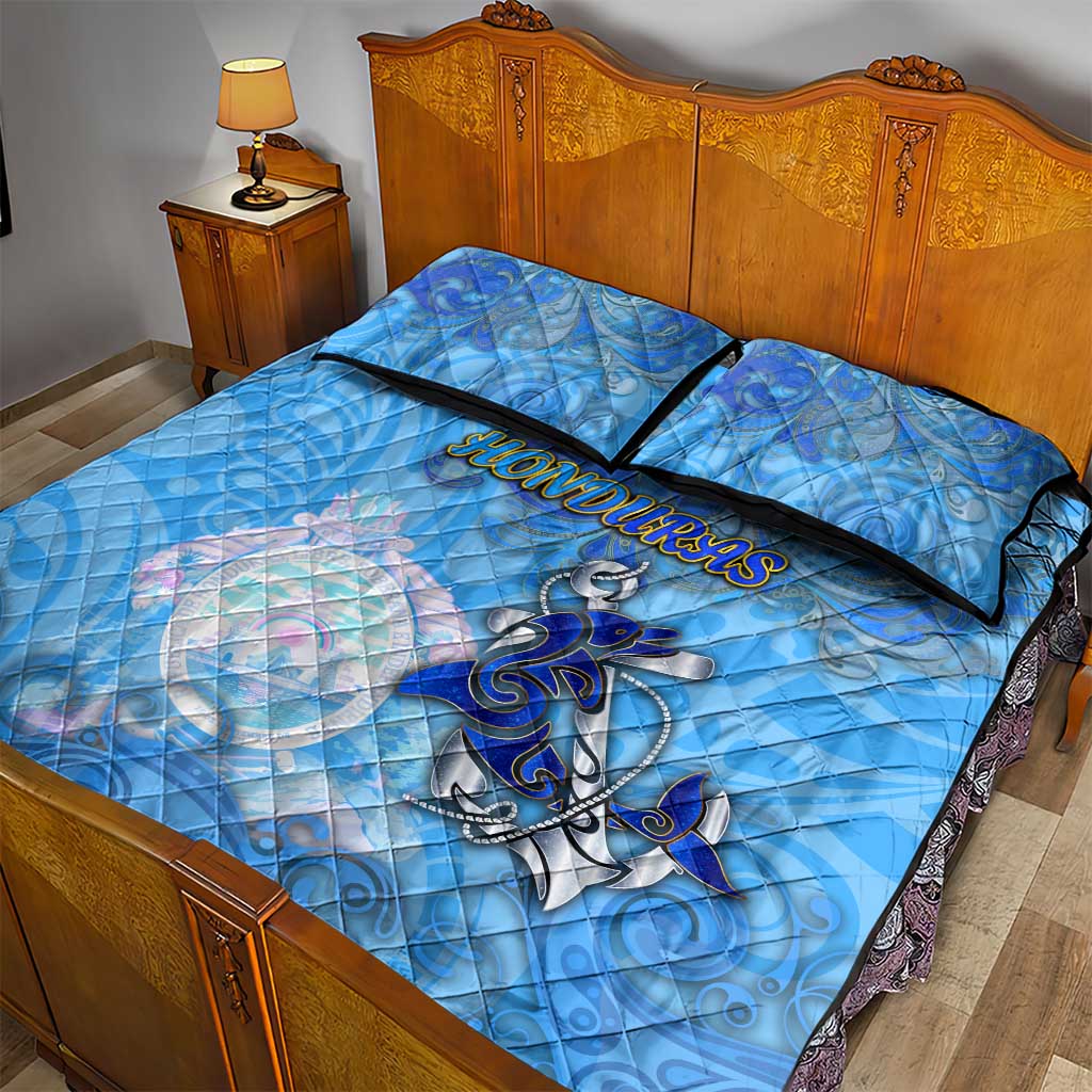 Ocean Spirit of Honduras Quilt Bed Set Anchored in Honduran Pride - Aussie Hoodie