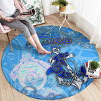 Ocean Spirit of Honduras Round Carpet Anchored in Honduran Pride - Aussie Hoodie
