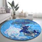 Ocean Spirit of Honduras Round Carpet Anchored in Honduran Pride - Aussie Hoodie