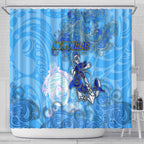 Ocean Spirit of Honduras Shower Curtain Anchored in Honduran Pride - Aussie Hoodie
