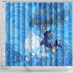 Ocean Spirit of Honduras Shower Curtain Anchored in Honduran Pride - Aussie Hoodie