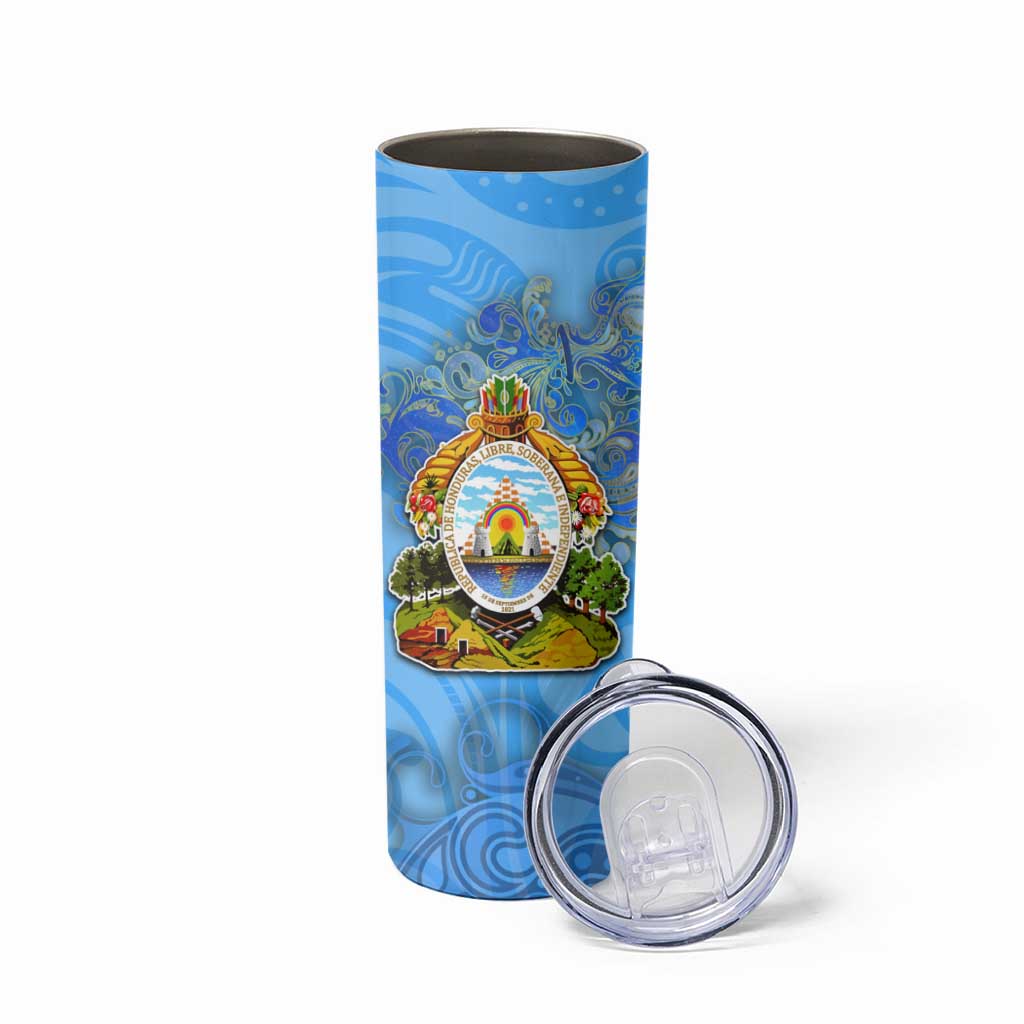 Ocean Spirit of Honduras Skinny Tumbler Anchored in Honduran Pride - Aussie Hoodie