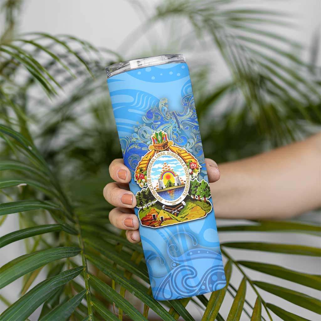 Ocean Spirit of Honduras Skinny Tumbler Anchored in Honduran Pride - Aussie Hoodie