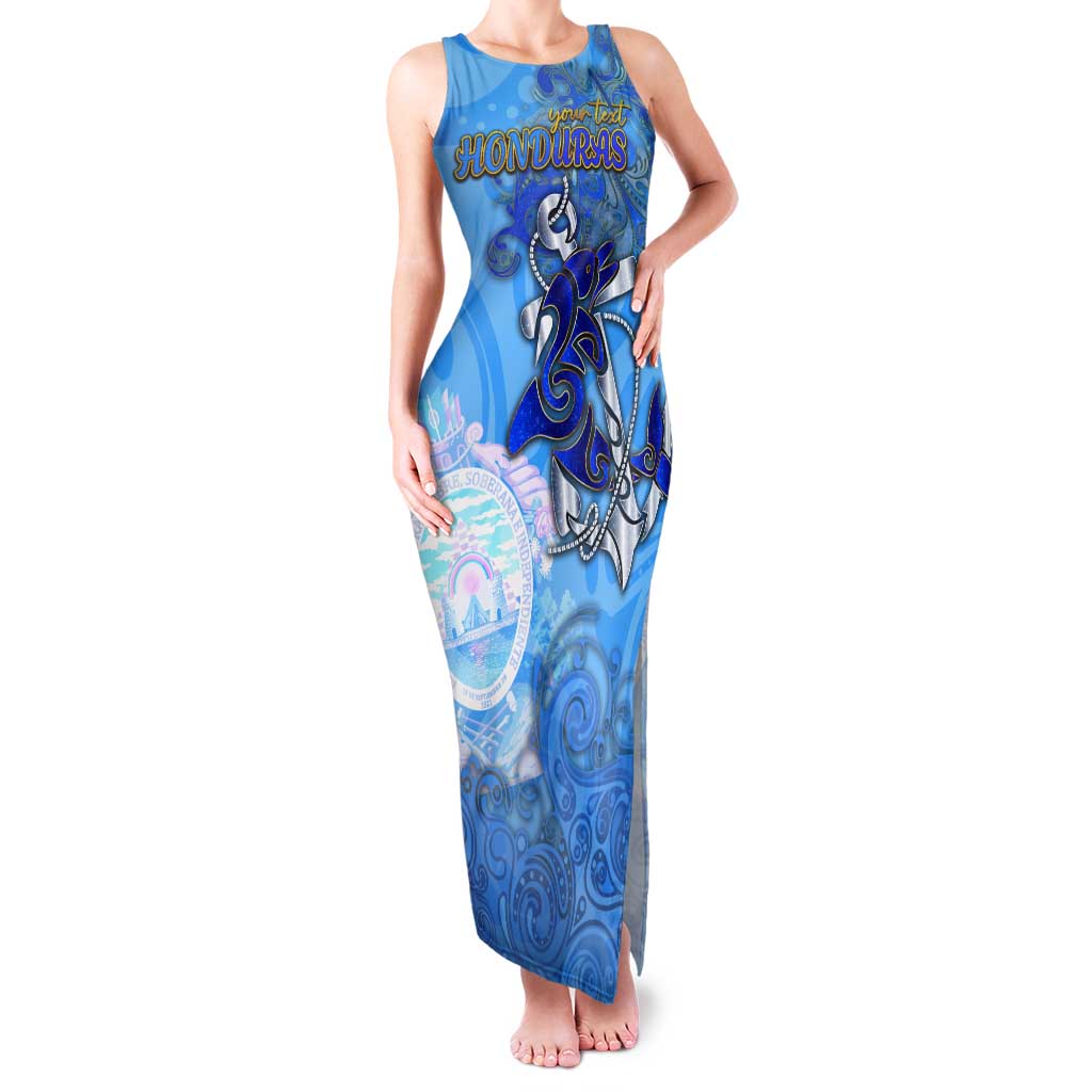 Ocean Spirit of Honduras Tank Maxi Dress Anchored in Honduran Pride - Aussie Hoodie