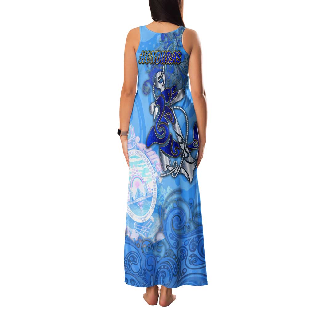 Ocean Spirit of Honduras Tank Maxi Dress Anchored in Honduran Pride - Aussie Hoodie