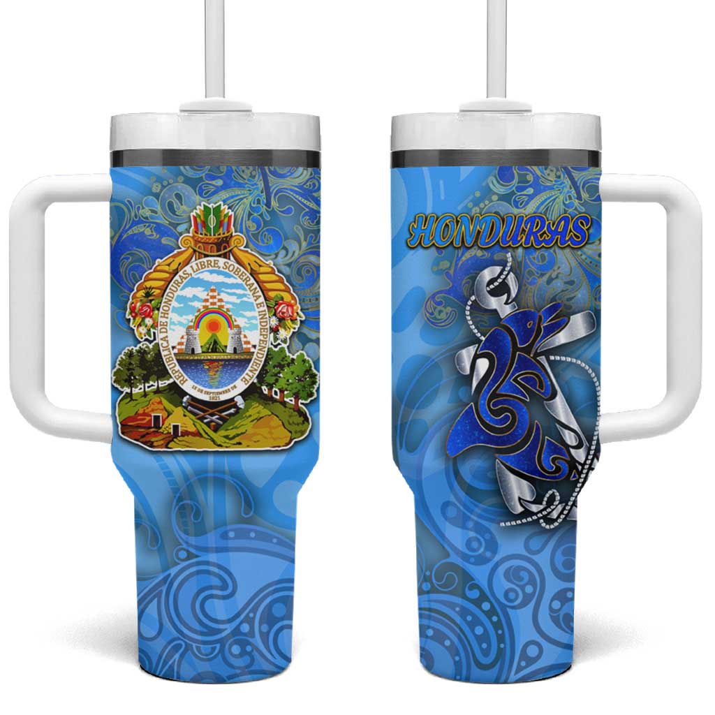 Ocean Spirit of Honduras Tumbler With Handle Anchored in Honduran Pride - Aussie Hoodie