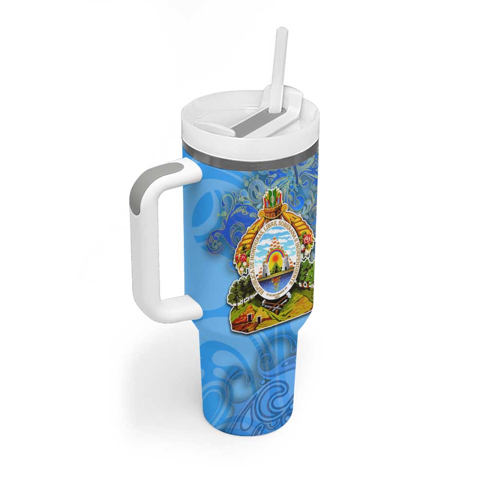 Ocean Spirit of Honduras Tumbler With Handle Anchored in Honduran Pride - Aussie Hoodie