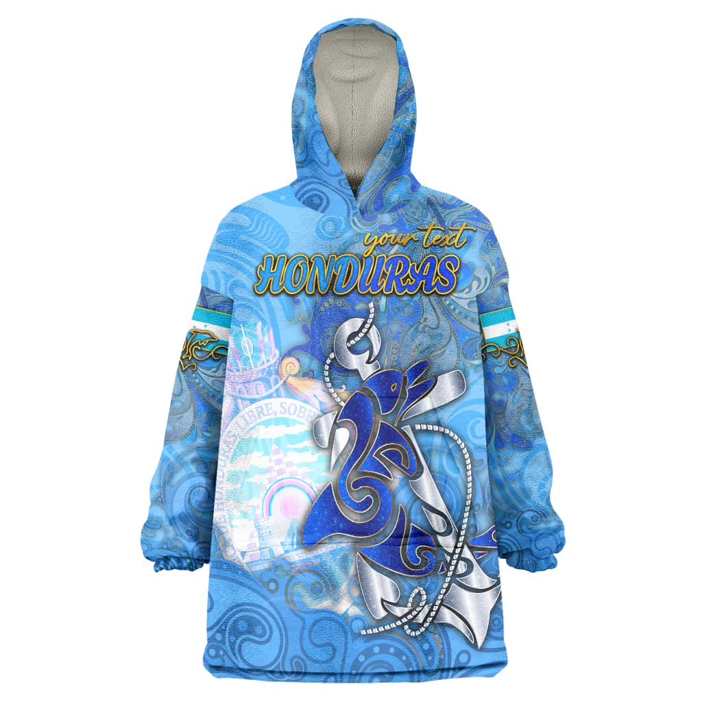 Ocean Spirit of Honduras Wearable Blanket Hoodie Anchored in Honduran Pride - Aussie Hoodie