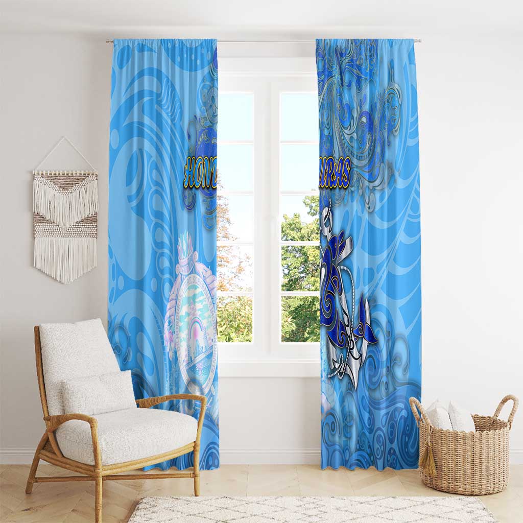 Ocean Spirit of Honduras Window Curtain Anchored in Honduran Pride - Aussie Hoodie