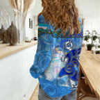 Ocean Spirit of Honduras Women Casual Shirt Anchored in Honduran Pride - Aussie Hoodie