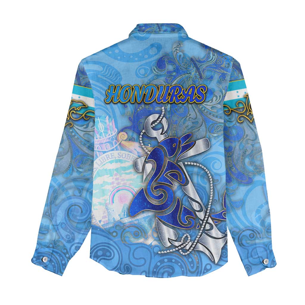 Ocean Spirit of Honduras Women Casual Shirt Anchored in Honduran Pride - Aussie Hoodie