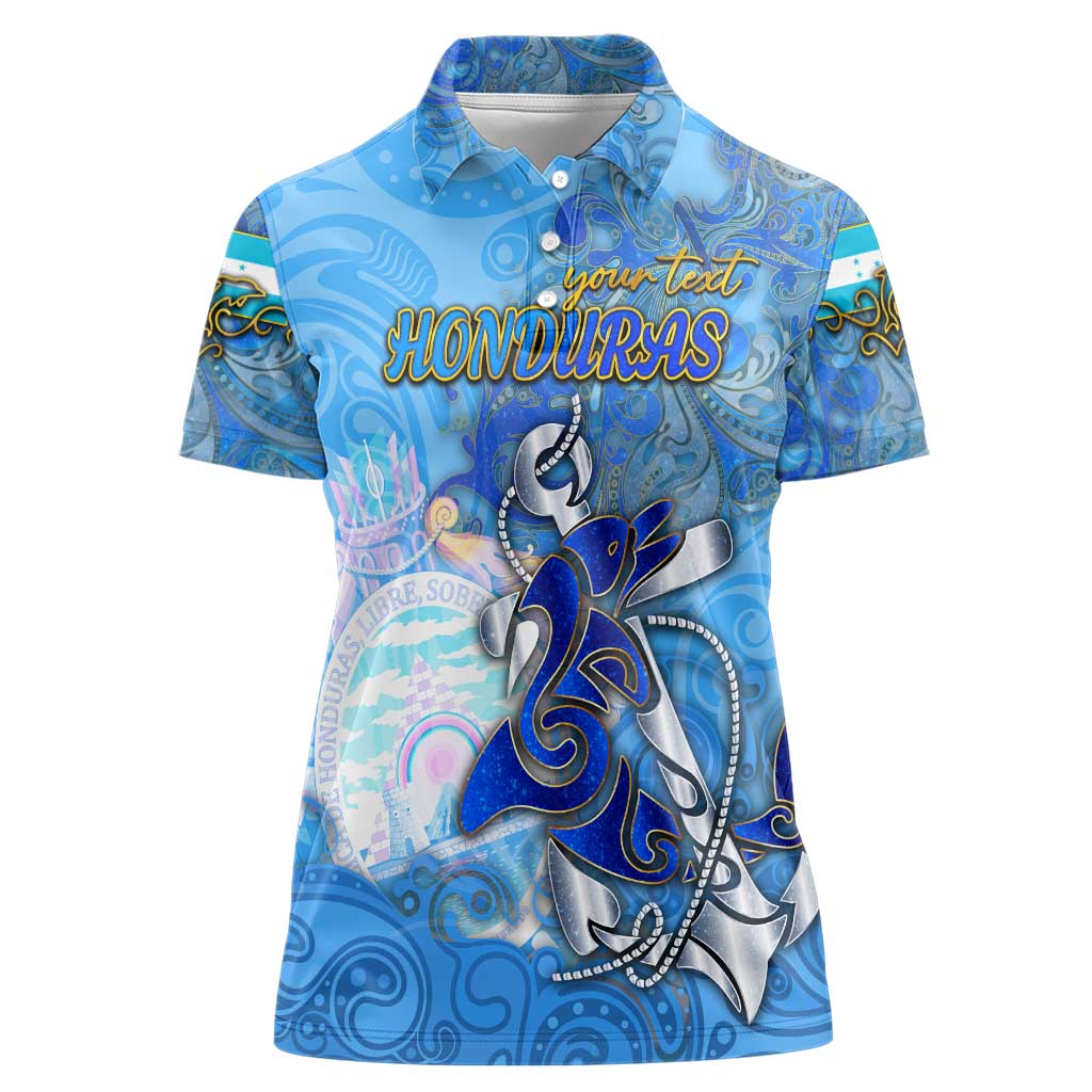 Ocean Spirit of Honduras Women Polo Shirt Anchored in Honduran Pride - Aussie Hoodie