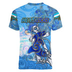 Ocean Spirit of Honduras Women V-Neck T-Shirt Anchored in Honduran Pride - Aussie Hoodie