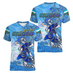 Ocean Spirit of Honduras Women V-Neck T-Shirt Anchored in Honduran Pride - Aussie Hoodie