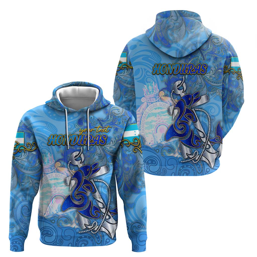 Ocean Spirit of Honduras Zip Hoodie Anchored in Honduran Pride - Aussie Hoodie