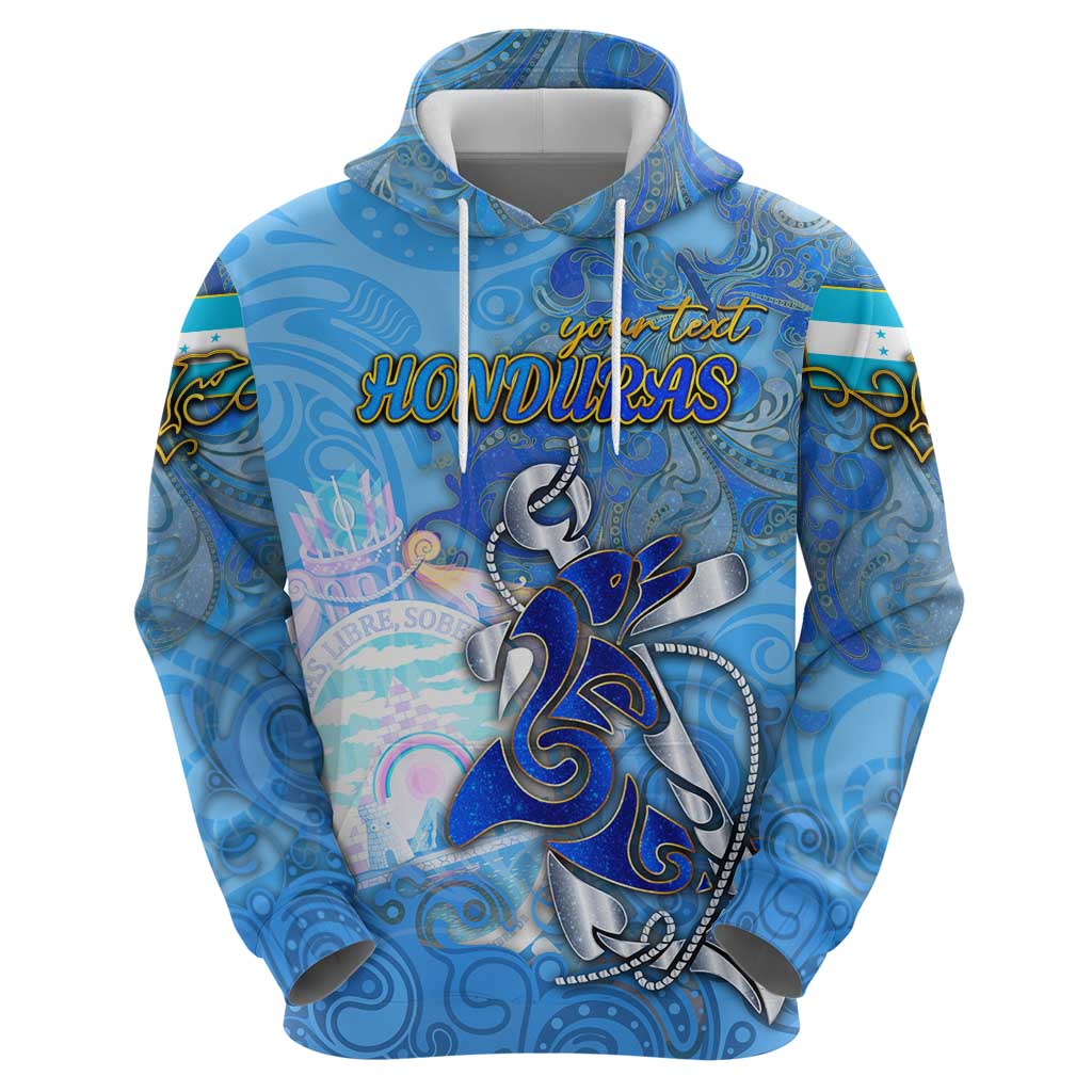 Ocean Spirit of Honduras Zip Hoodie Anchored in Honduran Pride - Aussie Hoodie