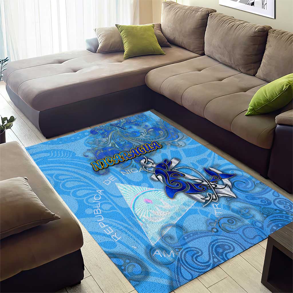 Ocean Spirit of Nicaragua Area Rug Anchored in Nicaraguan Pride - Aussie Hoodie