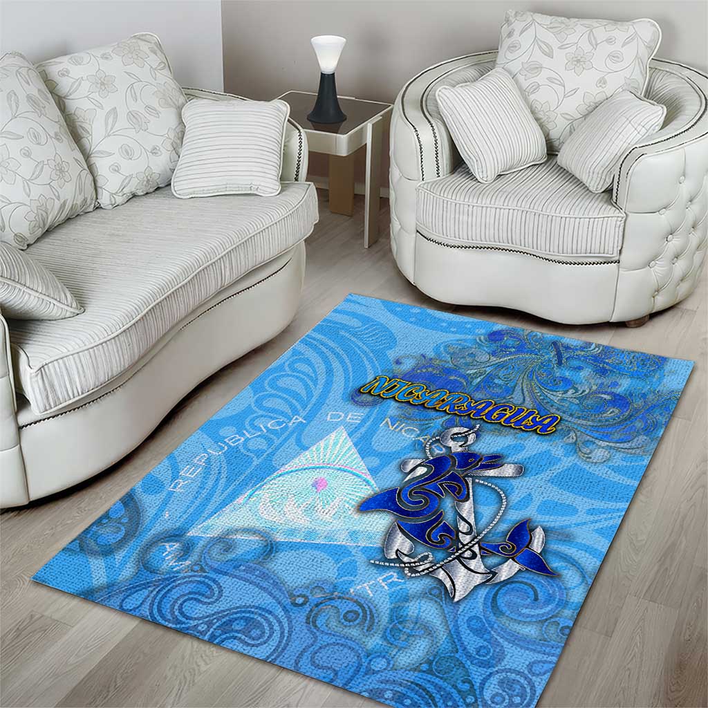 Ocean Spirit of Nicaragua Area Rug Anchored in Nicaraguan Pride - Aussie Hoodie