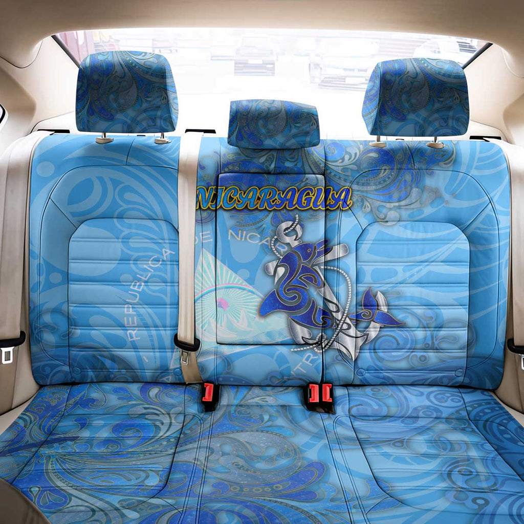 Ocean Spirit of Nicaragua Back Car Seat Cover Anchored in Nicaraguan Pride - Aussie Hoodie