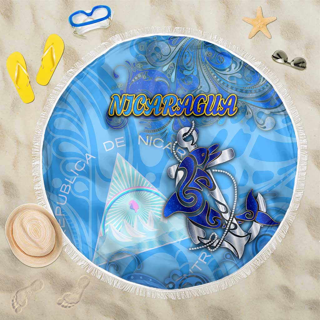 Ocean Spirit of Nicaragua Beach Blanket Anchored in Nicaraguan Pride - Aussie Hoodie