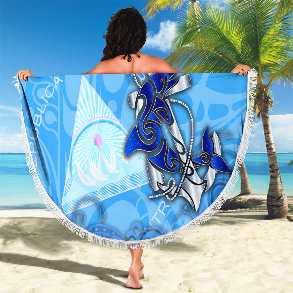 Ocean Spirit of Nicaragua Beach Blanket Anchored in Nicaraguan Pride - Aussie Hoodie